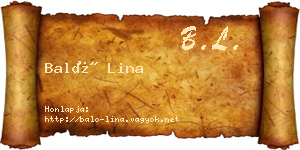Baló Lina névjegykártya